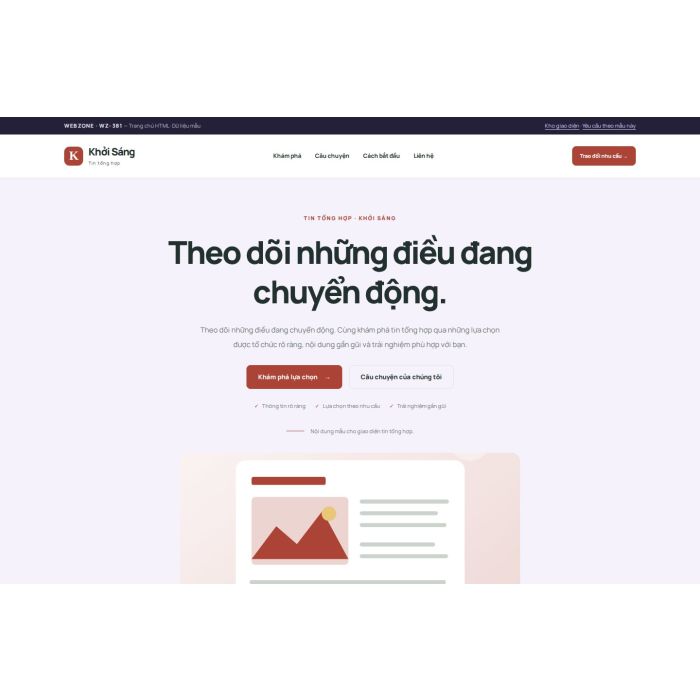 Ảnh chụp Giao diện HTML tin tổng hợp — Tập trung chuyển đổi | WZ-381