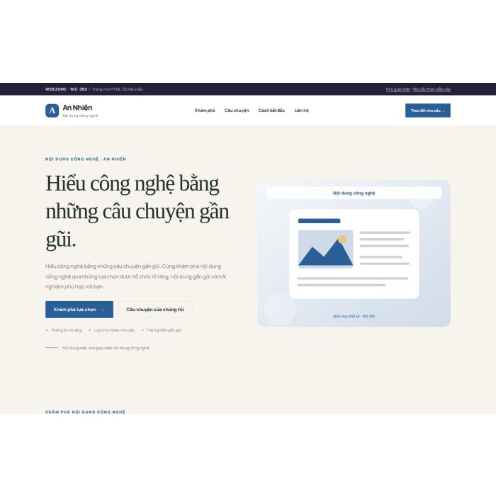 Ảnh chụp Giao diện HTML nội dung công nghệ — Thanh lịch | WZ-382