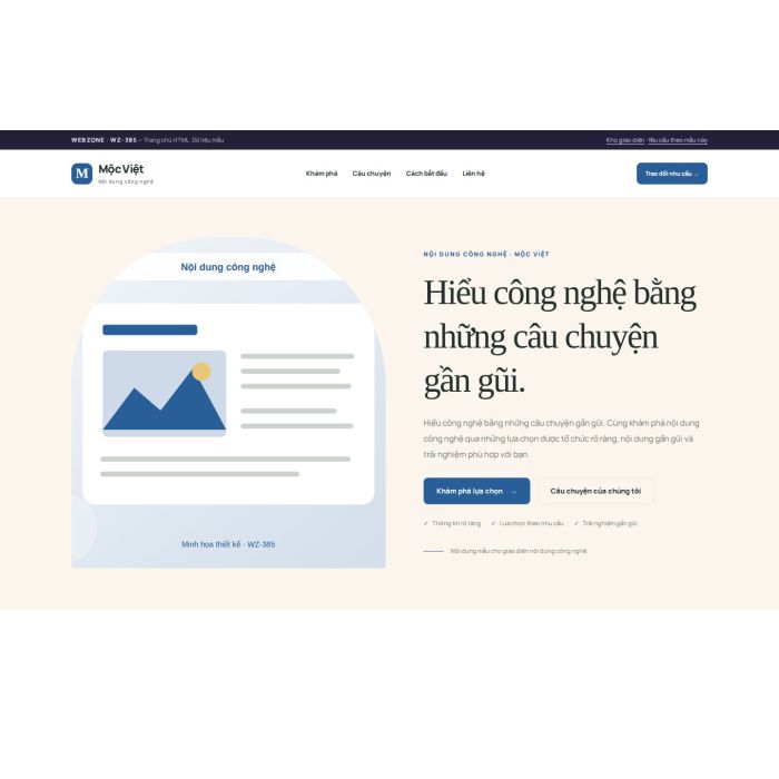 Ảnh chụp Giao diện HTML nội dung công nghệ — Kể chuyện | WZ-385