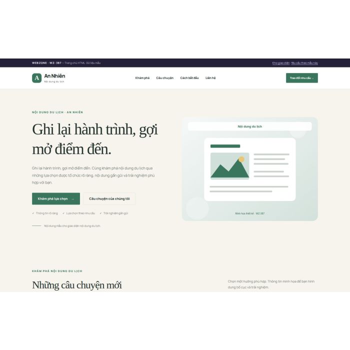 Ảnh chụp Giao diện HTML nội dung du lịch — Thanh lịch | WZ-387