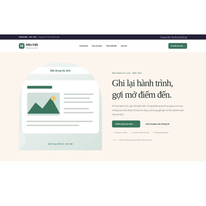 Ảnh chụp Giao diện HTML nội dung du lịch — Kể chuyện | WZ-390