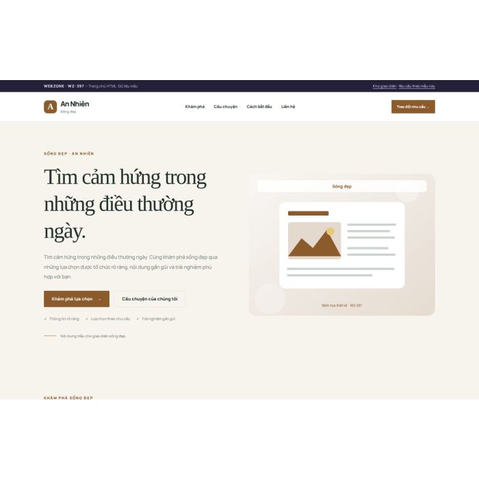 Ảnh chụp Giao diện HTML sống đẹp — Thanh lịch | WZ-397
