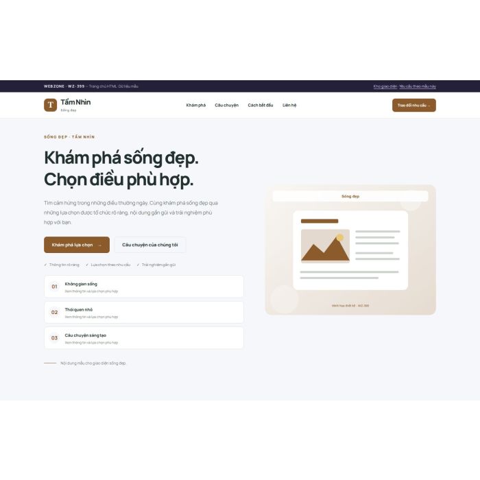 Ảnh chụp Giao diện HTML sống đẹp — Trưng bày | WZ-399