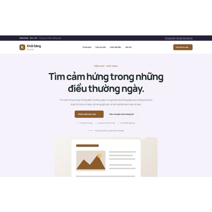 Ảnh chụp Giao diện HTML sống đẹp — Tập trung chuyển đổi | WZ-401