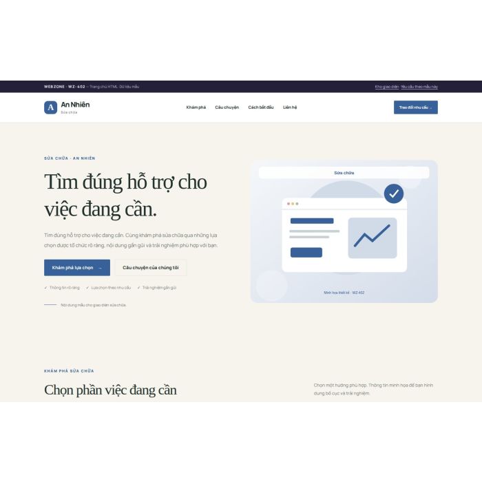 Ảnh chụp Giao diện HTML sửa chữa — Thanh lịch | WZ-402