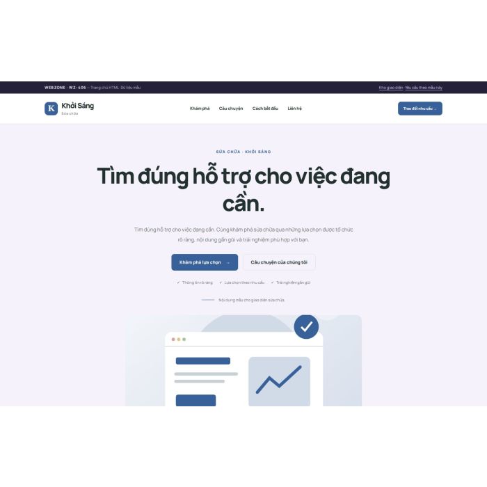 Ảnh chụp Giao diện HTML sửa chữa — Tập trung chuyển đổi | WZ-406