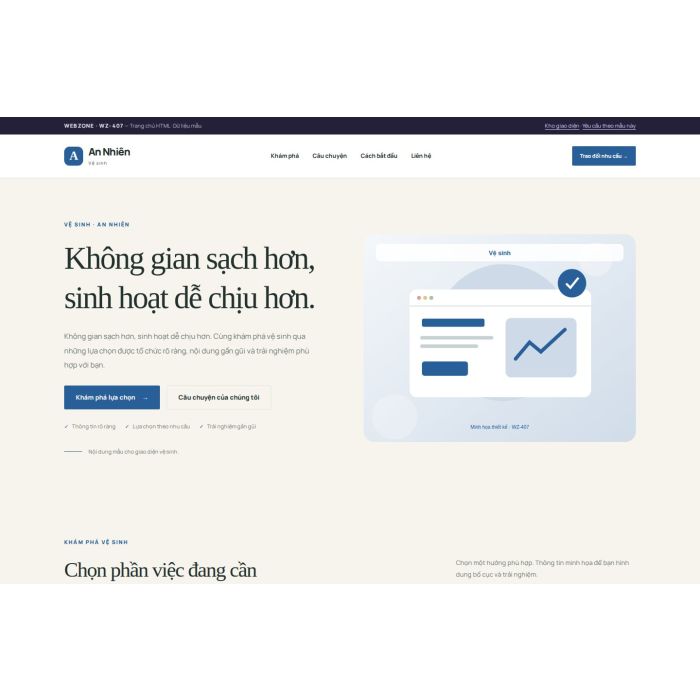 Ảnh chụp Giao diện HTML vệ sinh — Thanh lịch | WZ-407