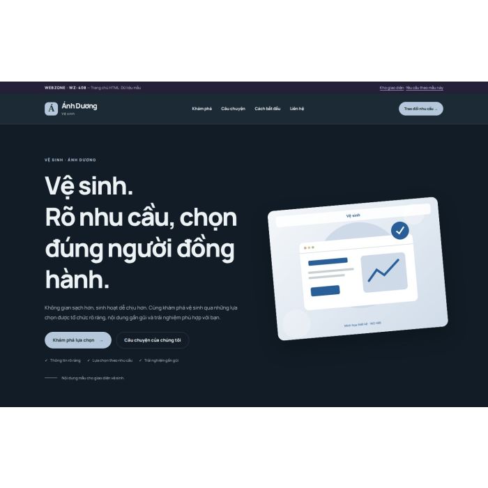 Ảnh chụp Giao diện HTML vệ sinh — Nổi bật | WZ-408