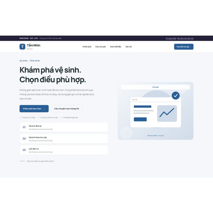 Ảnh chụp Giao diện HTML vệ sinh — Trưng bày | WZ-409