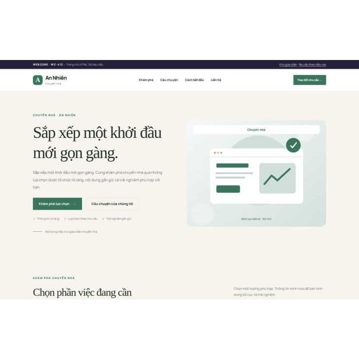 Ảnh chụp Giao diện HTML chuyển nhà — Thanh lịch | WZ-412