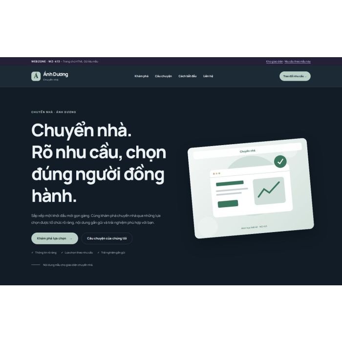 Ảnh chụp Giao diện HTML chuyển nhà — Nổi bật | WZ-413