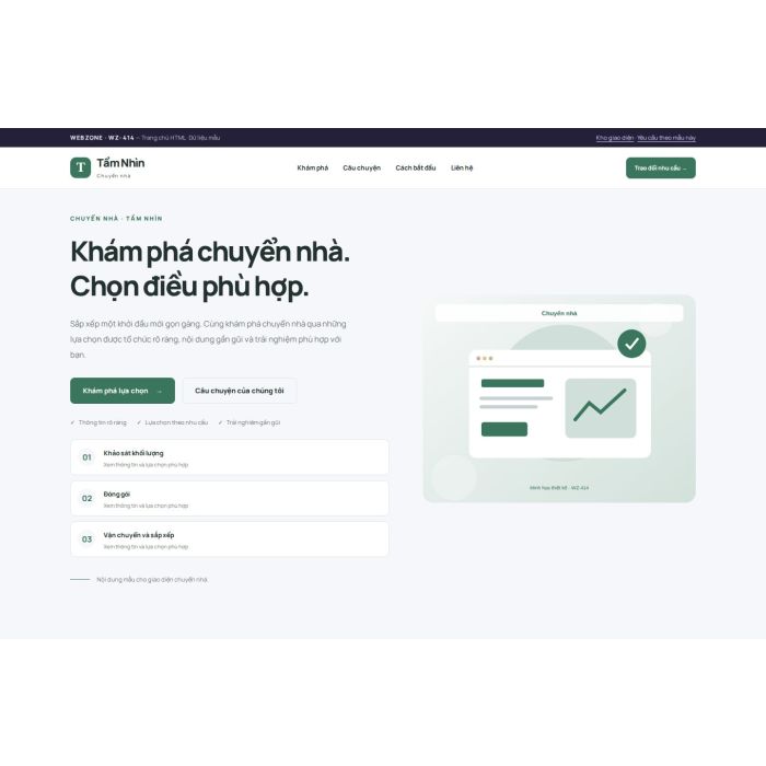 Ảnh chụp Giao diện HTML chuyển nhà — Trưng bày | WZ-414