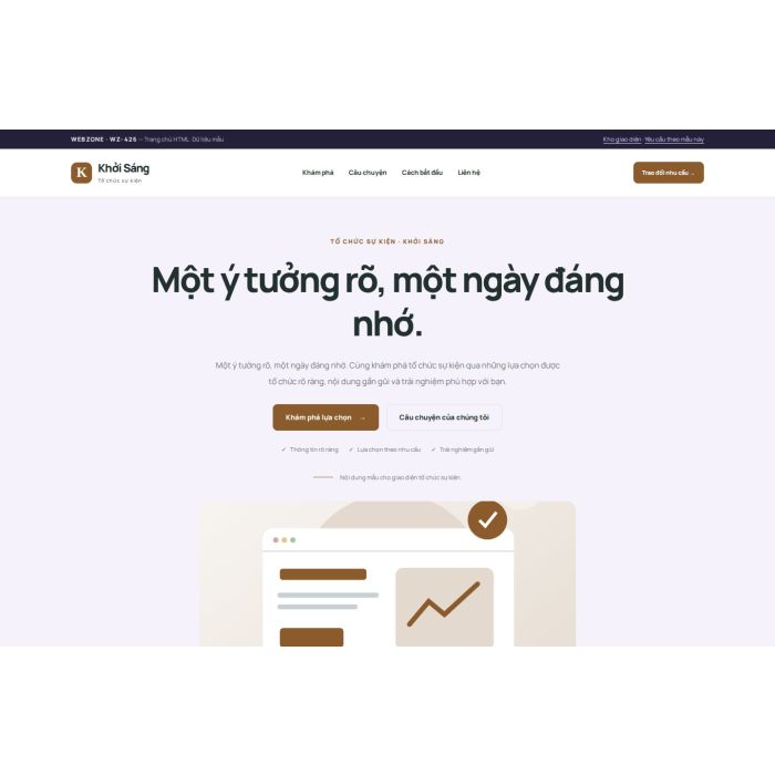 Ảnh chụp Giao diện HTML tổ chức sự kiện — Tập trung chuyển đổi | WZ-426