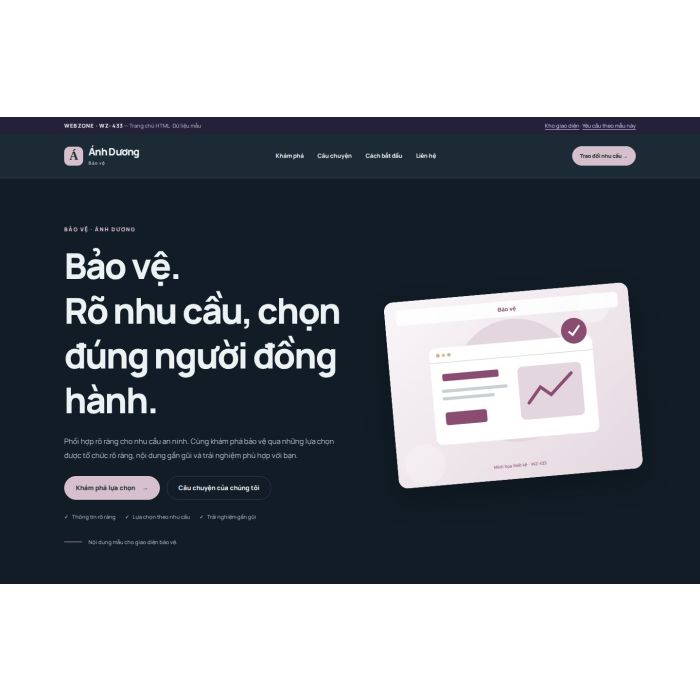 Ảnh chụp Giao diện HTML bảo vệ — Nổi bật | WZ-433