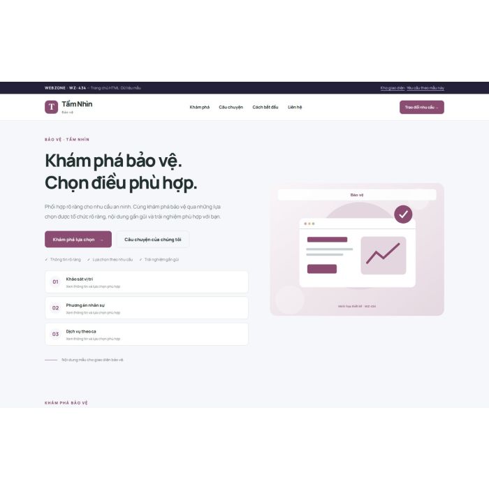 Ảnh chụp Giao diện HTML bảo vệ — Trưng bày | WZ-434