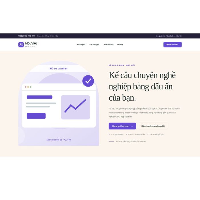 Ảnh chụp Giao diện HTML hồ sơ cá nhân — Kể chuyện | WZ-440