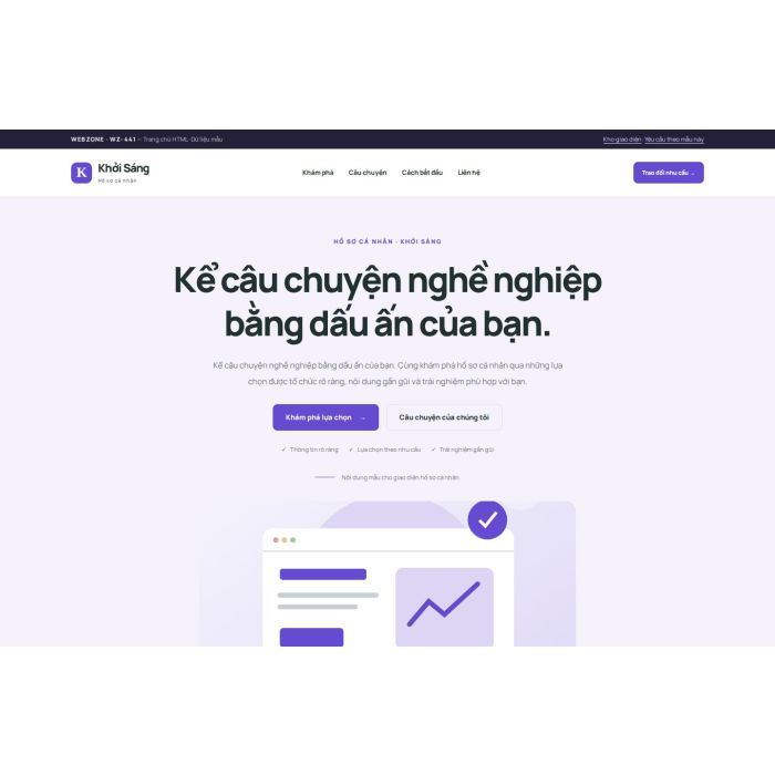 Ảnh chụp Giao diện HTML hồ sơ cá nhân — Tập trung chuyển đổi | WZ-441