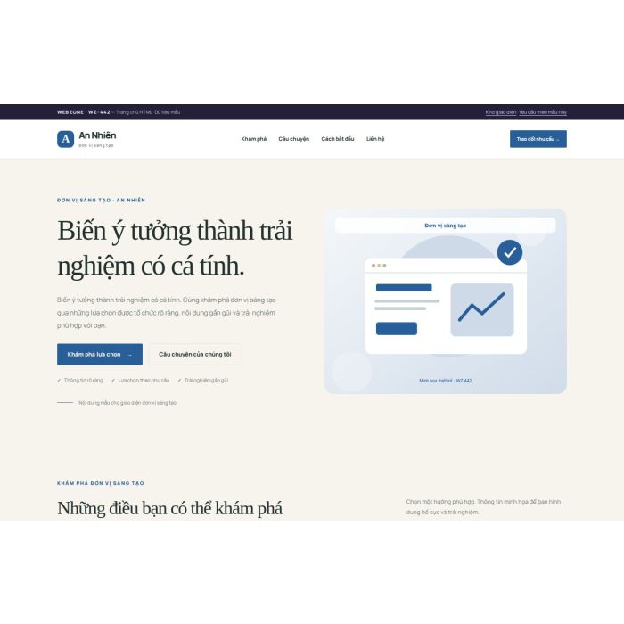 Ảnh chụp Giao diện HTML đơn vị sáng tạo — Thanh lịch | WZ-442