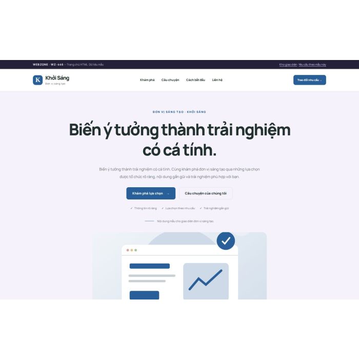 Ảnh chụp Giao diện HTML đơn vị sáng tạo — Tập trung chuyển đổi | WZ-446