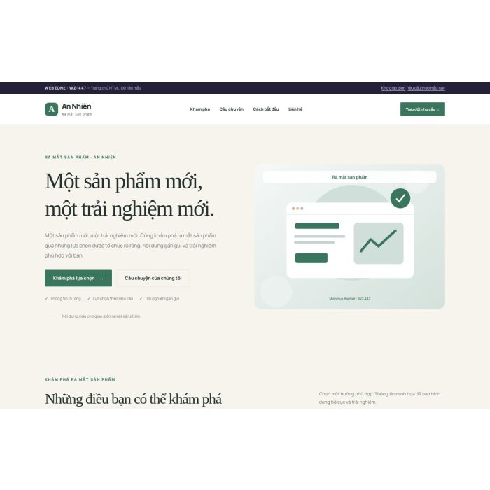 Ảnh chụp Giao diện HTML ra mắt sản phẩm — Thanh lịch | WZ-447