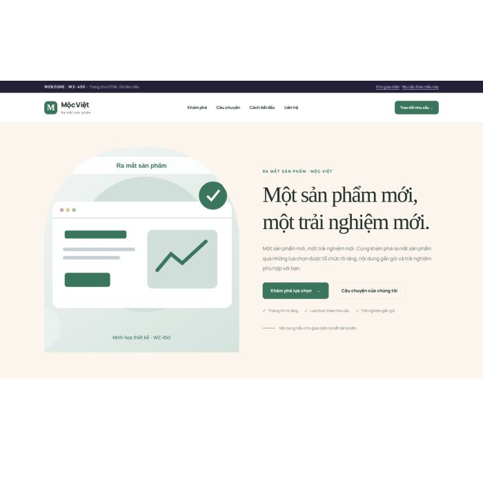 Ảnh chụp Giao diện HTML ra mắt sản phẩm — Kể chuyện | WZ-450