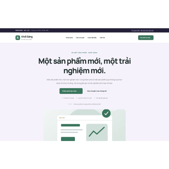 Ảnh chụp Giao diện HTML ra mắt sản phẩm — Tập trung chuyển đổi | WZ-451
