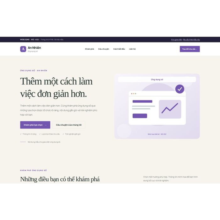 Ảnh chụp Giao diện HTML ứng dụng số — Thanh lịch | WZ-452