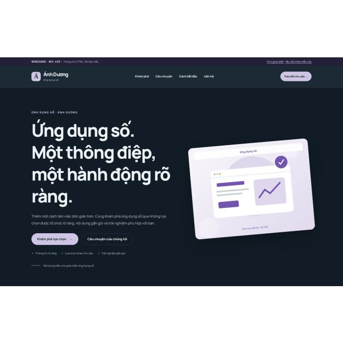 Ảnh chụp Giao diện HTML ứng dụng số — Nổi bật | WZ-453