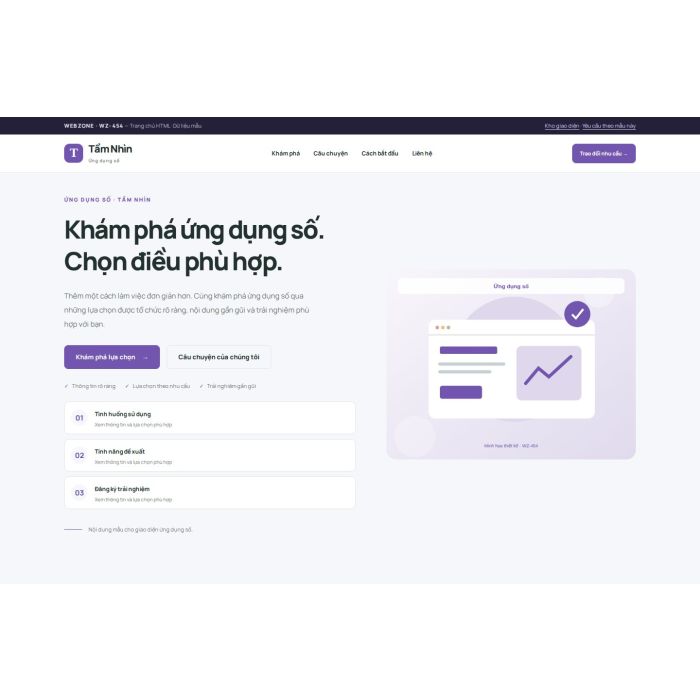 Ảnh chụp Giao diện HTML ứng dụng số — Trưng bày | WZ-454