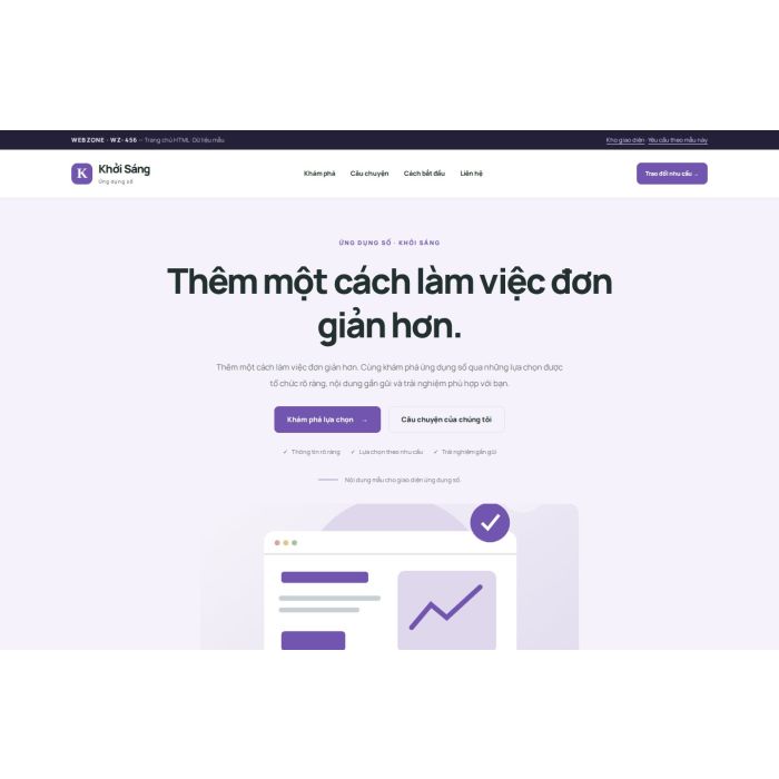 Ảnh chụp Giao diện HTML ứng dụng số — Tập trung chuyển đổi | WZ-456