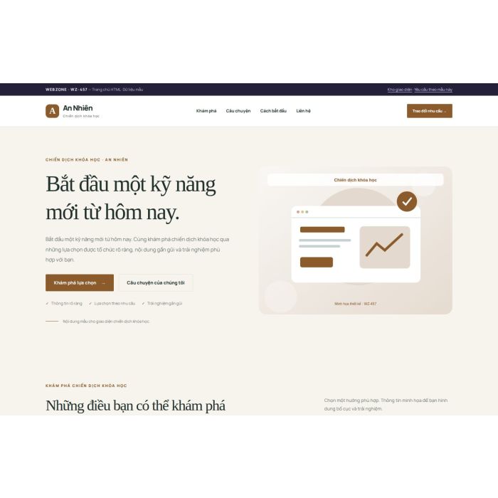 Ảnh chụp Giao diện HTML chiến dịch khóa học — Thanh lịch | WZ-457
