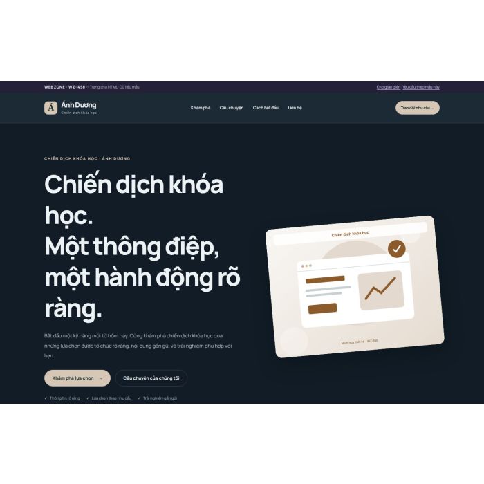 Ảnh chụp Giao diện HTML chiến dịch khóa học — Nổi bật | WZ-458
