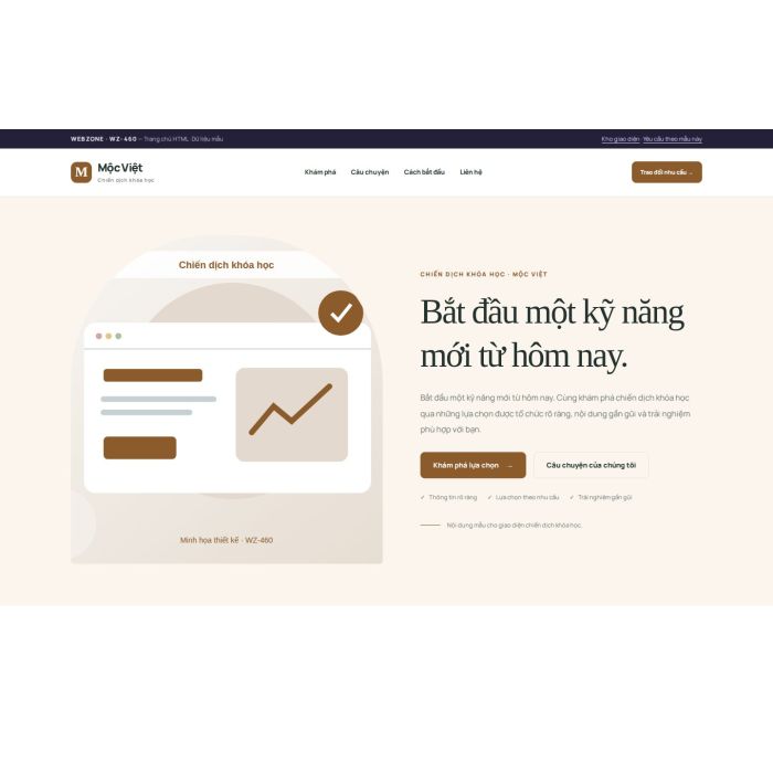 Ảnh chụp Giao diện HTML chiến dịch khóa học — Kể chuyện | WZ-460