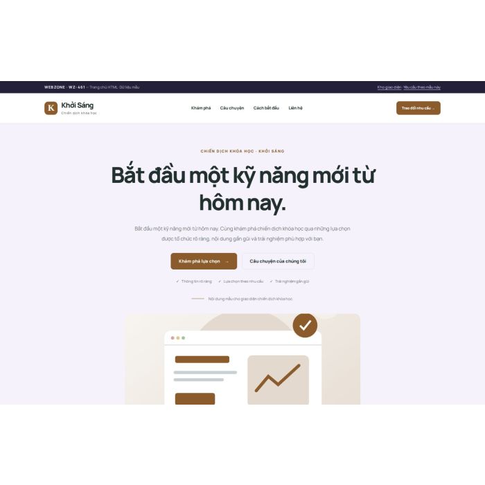 Ảnh chụp Giao diện HTML chiến dịch khóa học — Tập trung chuyển đổi | WZ-461