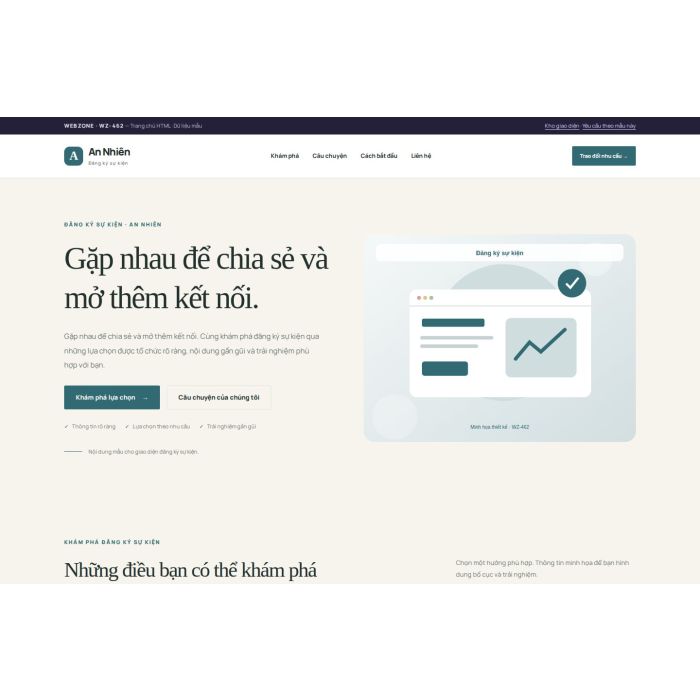 Ảnh chụp Giao diện HTML đăng ký sự kiện — Thanh lịch | WZ-462