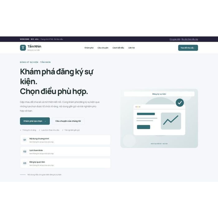 Ảnh chụp Giao diện HTML đăng ký sự kiện — Trưng bày | WZ-464