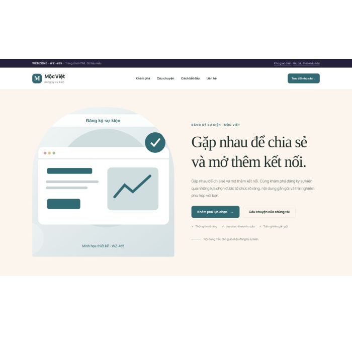 Ảnh chụp Giao diện HTML đăng ký sự kiện — Kể chuyện | WZ-465