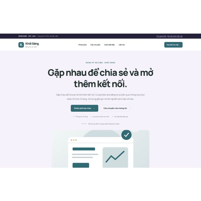 Ảnh chụp Giao diện HTML đăng ký sự kiện — Tập trung chuyển đổi | WZ-466