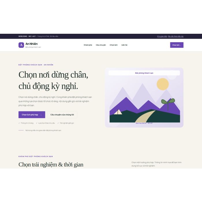 Ảnh chụp Giao diện HTML đặt phòng khách sạn — Thanh lịch | WZ-467