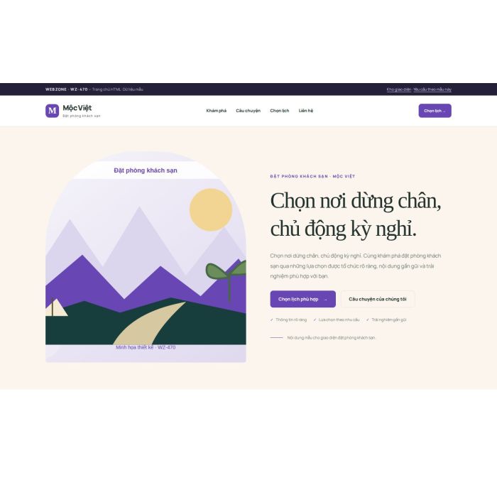 Ảnh chụp Giao diện HTML đặt phòng khách sạn — Kể chuyện | WZ-470