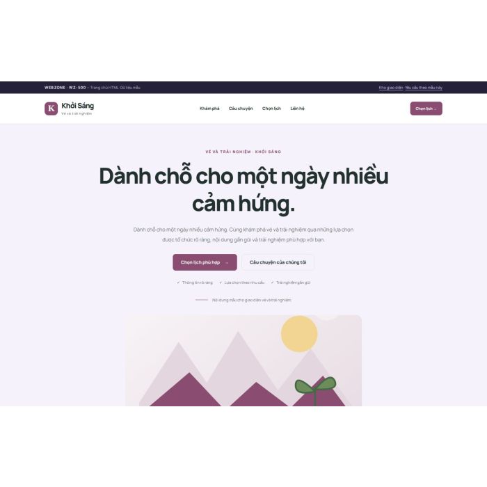 Ảnh chụp Giao diện HTML vé và trải nghiệm — Tập trung chuyển đổi | WZ-500