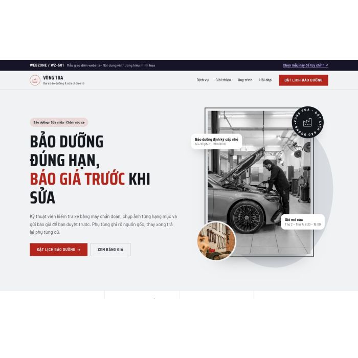 Ảnh chụp Mẫu giao diện gara ô tô — Thanh lịch | WZ-501