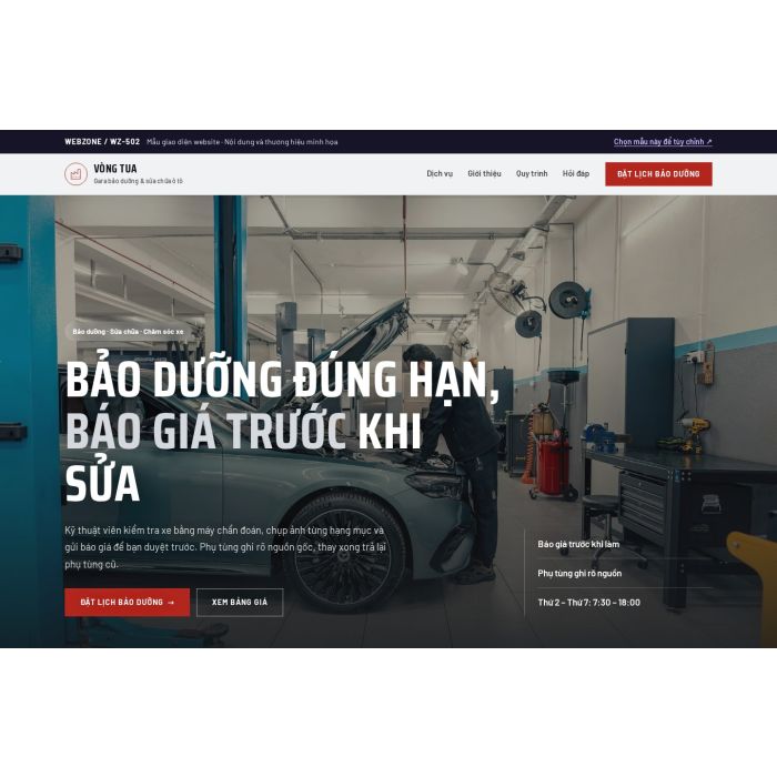 Ảnh chụp Mẫu giao diện gara ô tô — Nổi bật | WZ-502