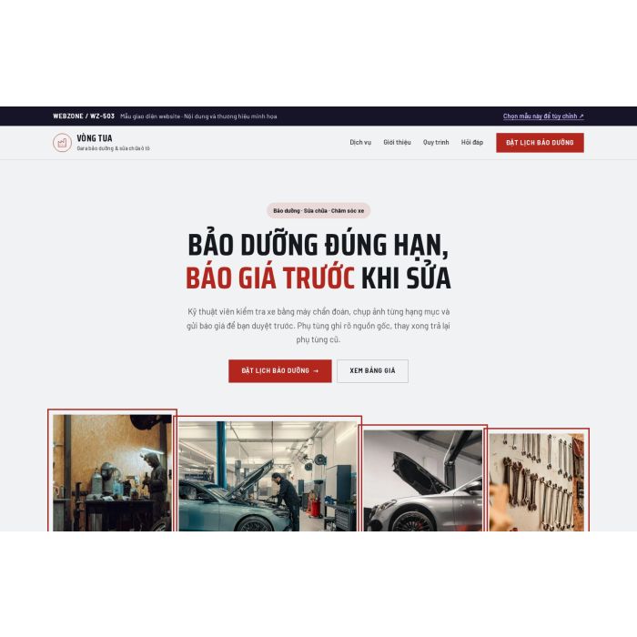 Ảnh chụp Mẫu giao diện gara ô tô — Trưng bày | WZ-503