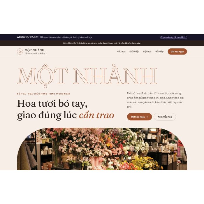 Ảnh chụp Mẫu giao diện tiệm hoa — Kể chuyện | WZ-509