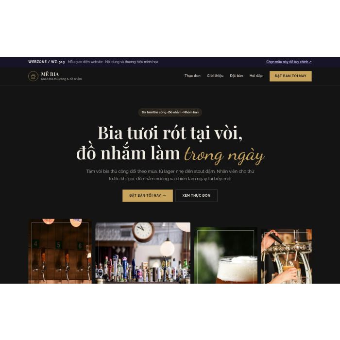 Ảnh chụp Mẫu giao diện quán bia thủ công — Trưng bày | WZ-513