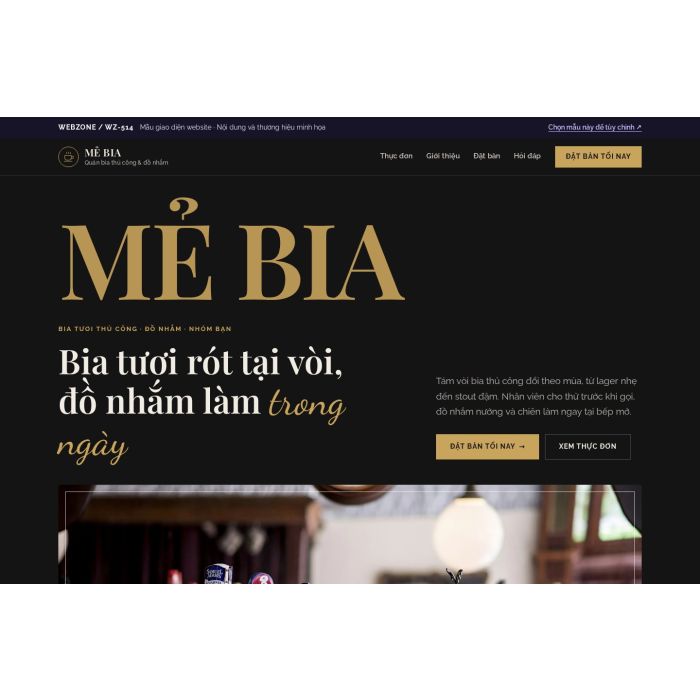 Ảnh chụp Mẫu giao diện quán bia thủ công — Kể chuyện | WZ-514