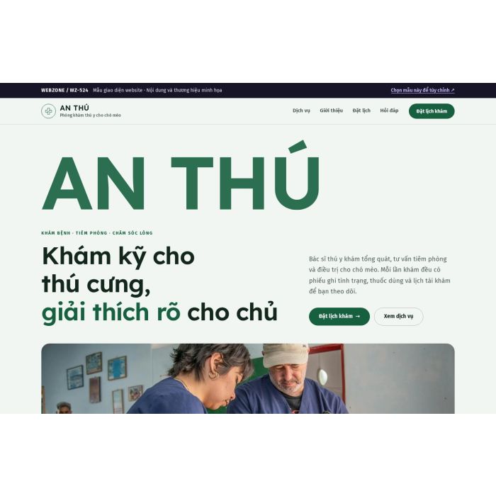 Ảnh chụp Mẫu giao diện phòng khám thú y — Kể chuyện | WZ-524