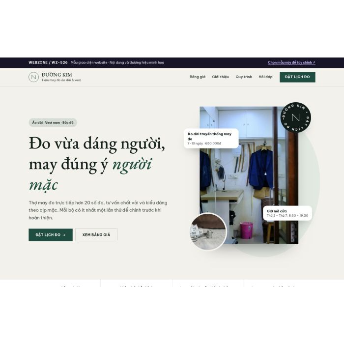 Ảnh chụp Mẫu giao diện tiệm may đo — Thanh lịch | WZ-526