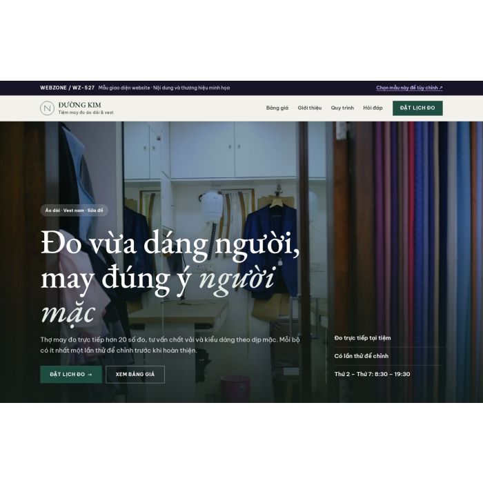Ảnh chụp Mẫu giao diện tiệm may đo — Nổi bật | WZ-527